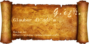 Glauber Ádám névjegykártya