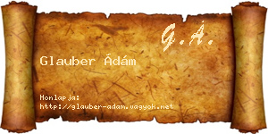Glauber Ádám névjegykártya